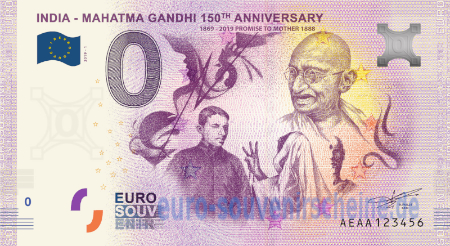 AEAA-2019-1 INDIA - MAHATMA GANDHI 150th ANNIVERSARY 1869-2019 PROMISE TO MOTHER 1888